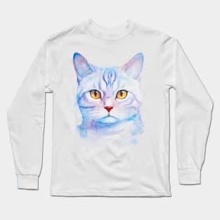 American Shorthair painted in watercolor Long Sleeve T-Shirt